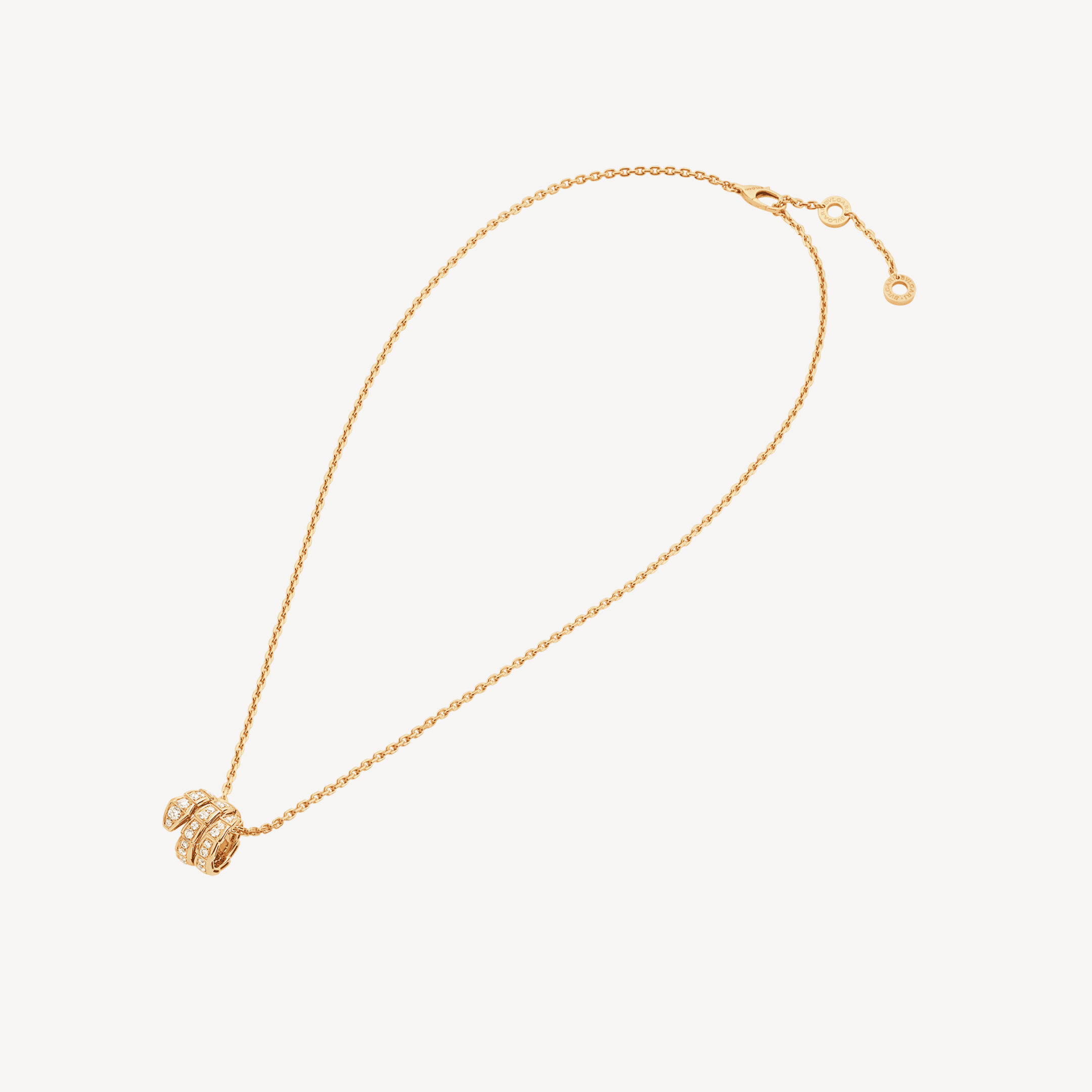 Bvlgari Serpenti Viper Pave Diamonds 18K Gold Necklace