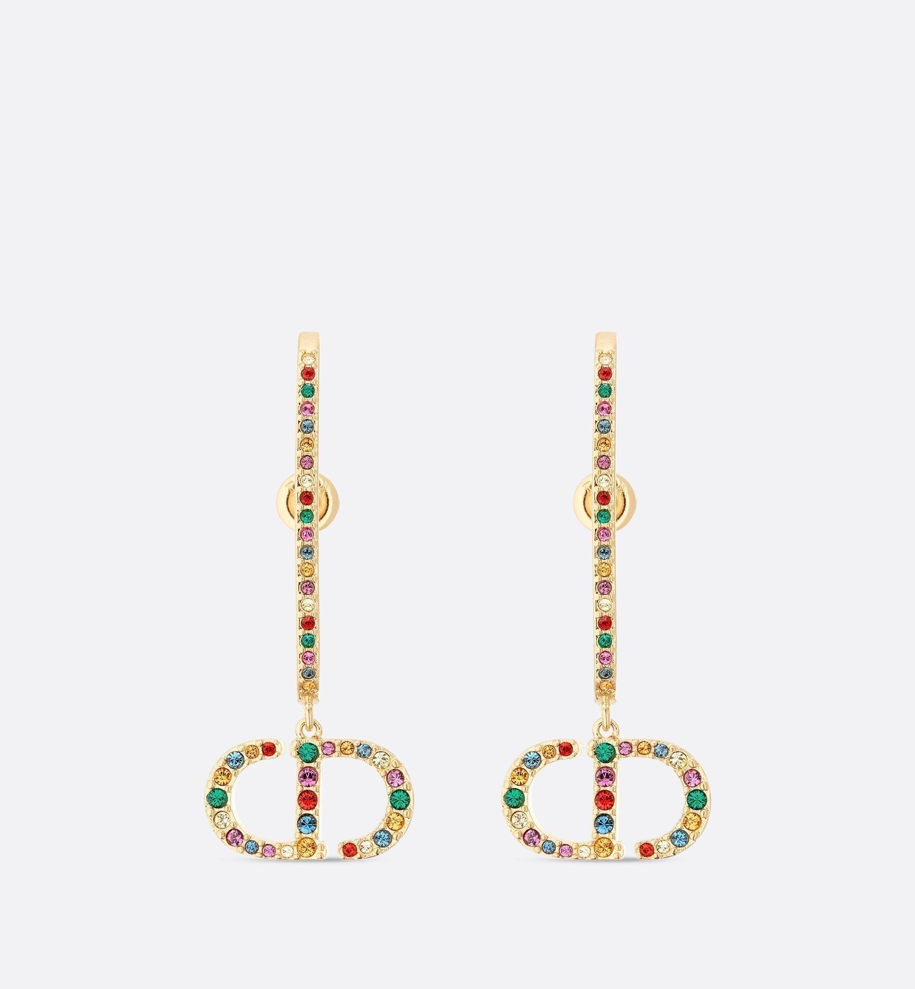 Dior 30 Montaigne Crystals 18K Gold Earrings