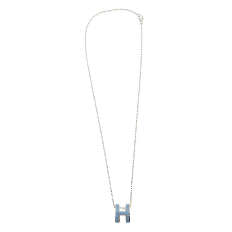 Hermes Mini Pop Blue 18K Gold Necklace