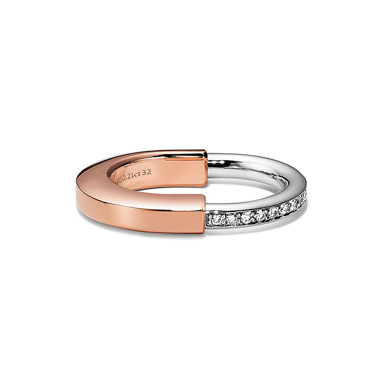 Tiffany Lock Diamond 18K Rose Gold Ring