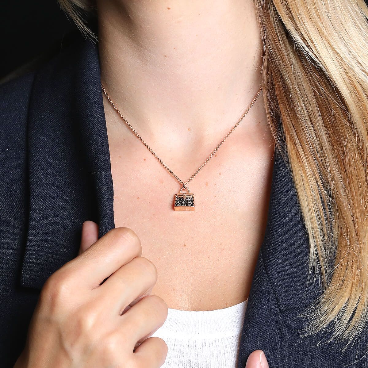 Hermes Amulettes Kelly Black Diamonds 18K Gold Necklace