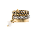 Dior Pearl & Crystal J'Adior 18K Gold Ring