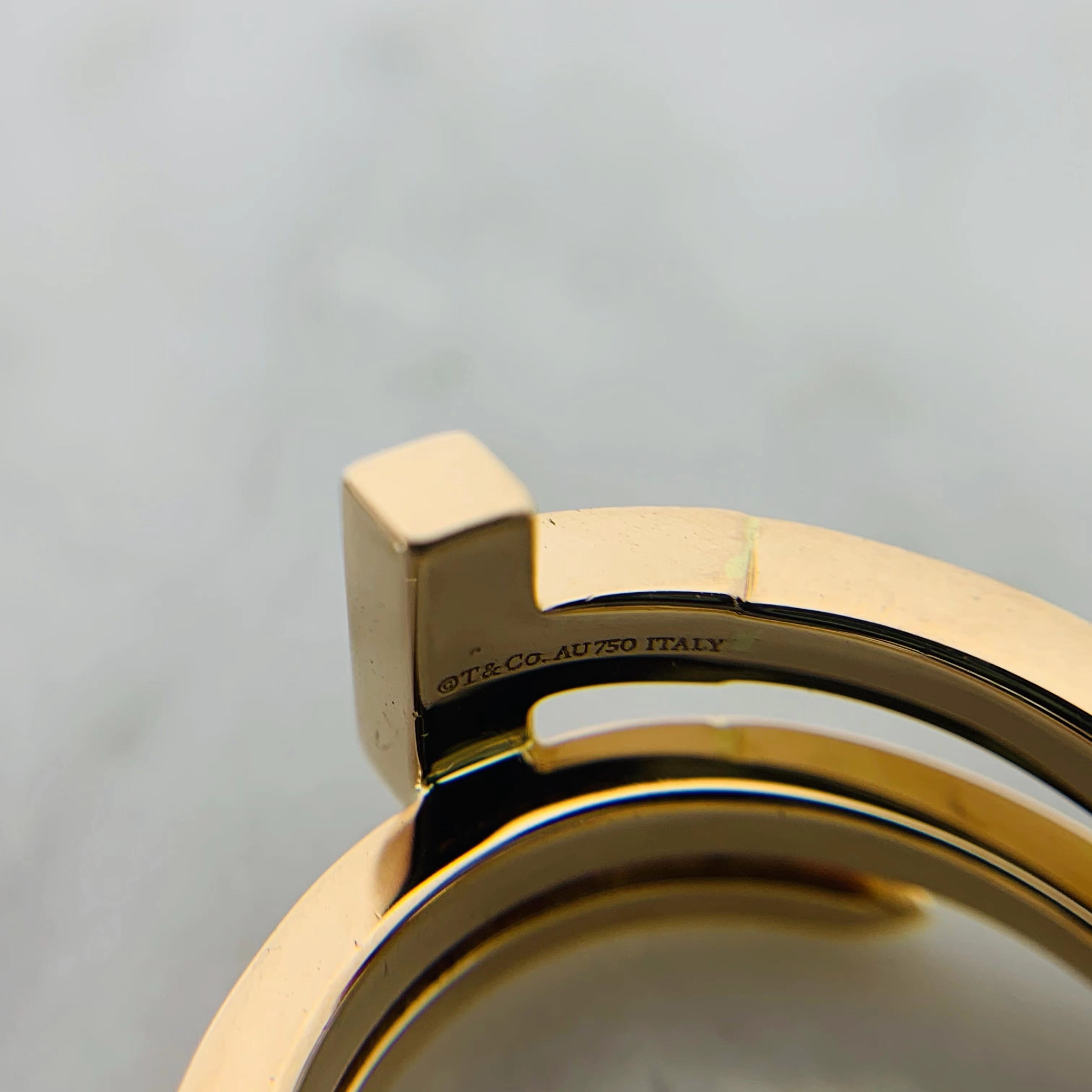 Tiffany Diamond Square 18K Gold Ring