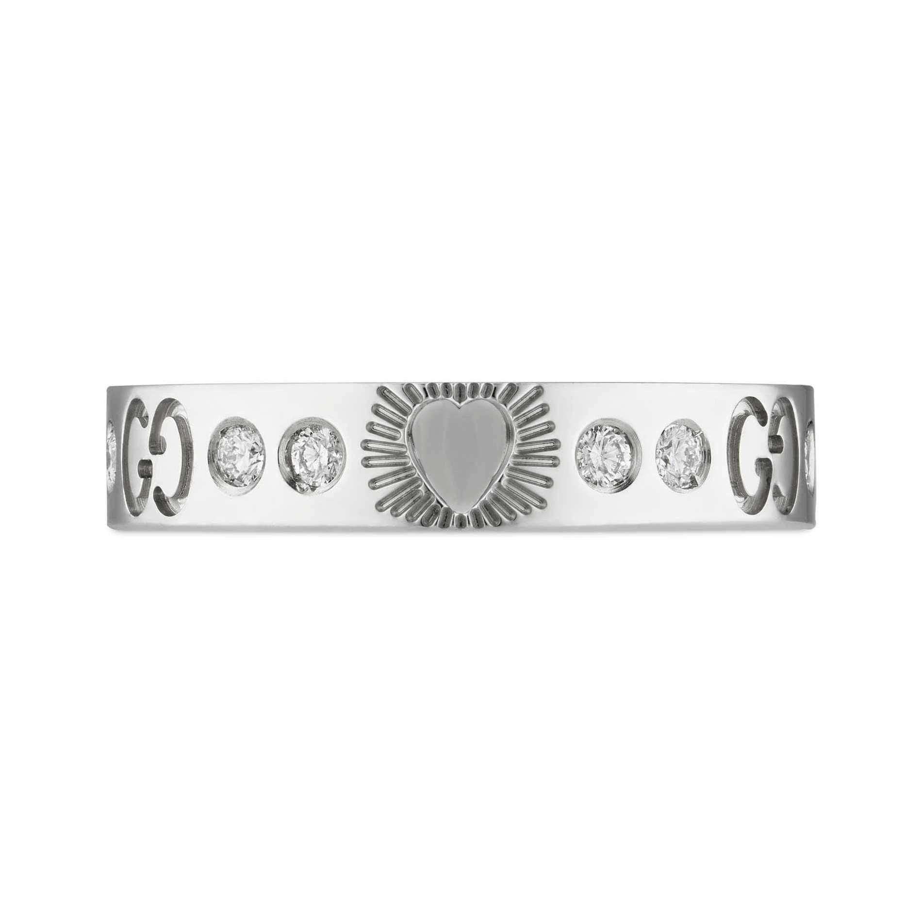 Gucci Double Icon Diamonds 18K White Gold Ring