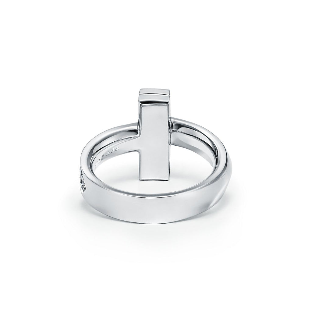 Tiffany Narrow Pave 18K Gold Ring