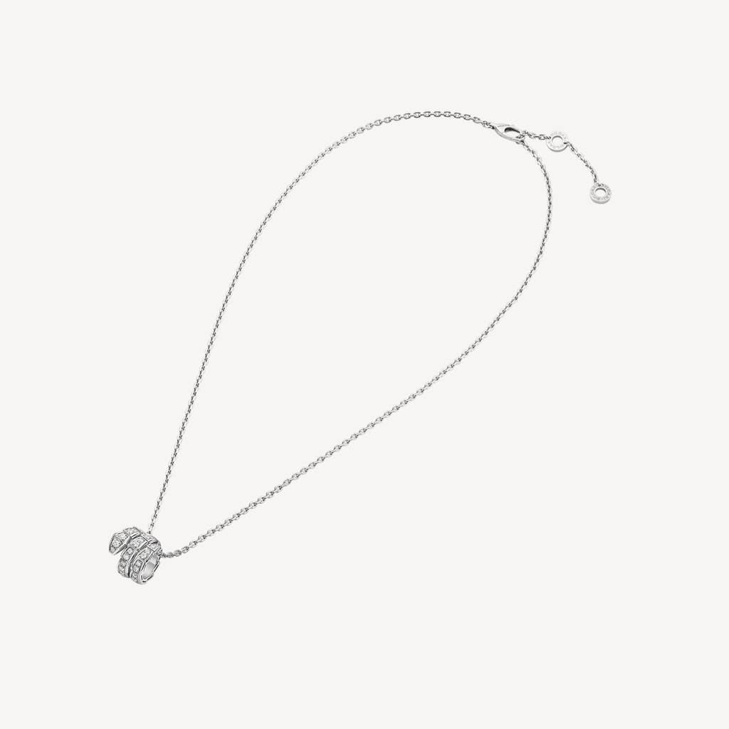 Bvlgari Serpenti Viper Pave Diamonds 18K Gold Necklace