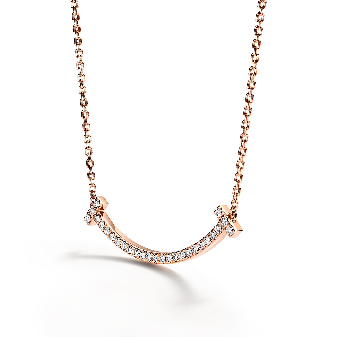 Tiffany Medium Diamond Pendant 18K Gold Necklace