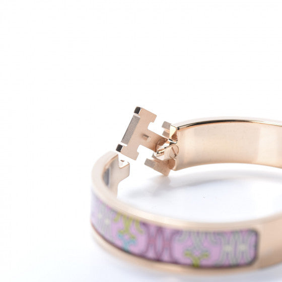 Hermes Clic H Lift Pink 18K Gold Bracelet