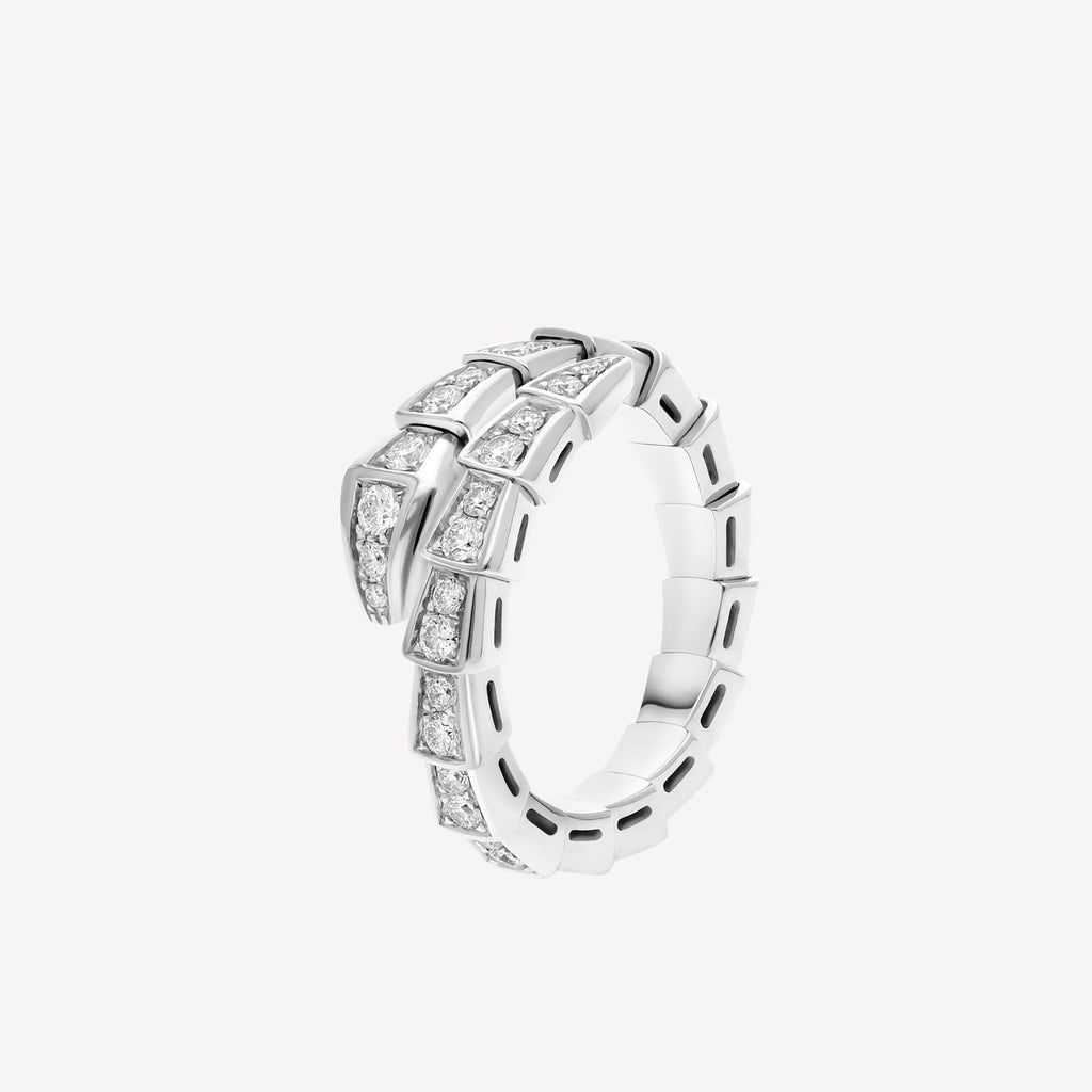 Bvlgari Serpenti Viper Pave Diamond 18K Gold Ring