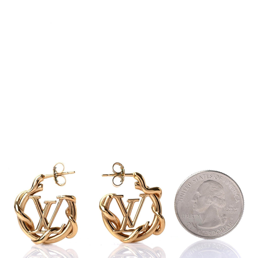 Louis Vuitton Garden Louise Hoop 18K Gold Earrings