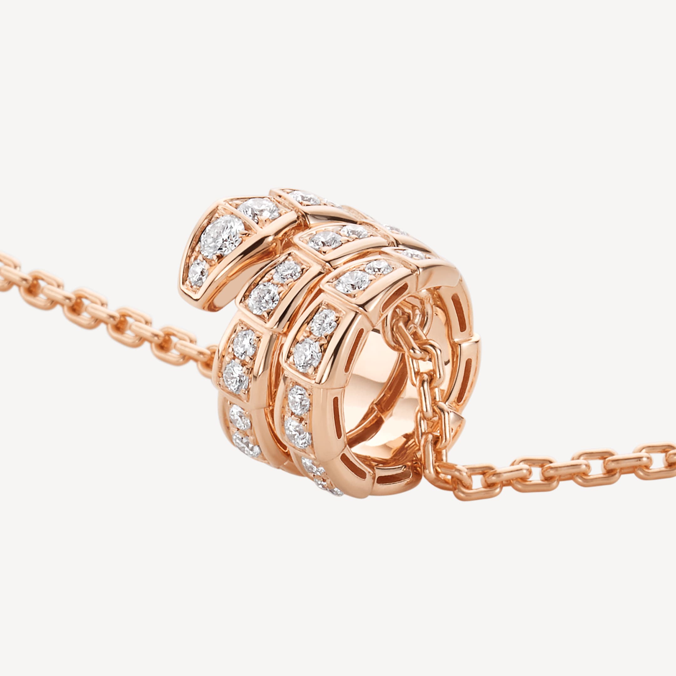 Bvlgari Serpenti Viper Pave Diamonds 18K Gold Necklace