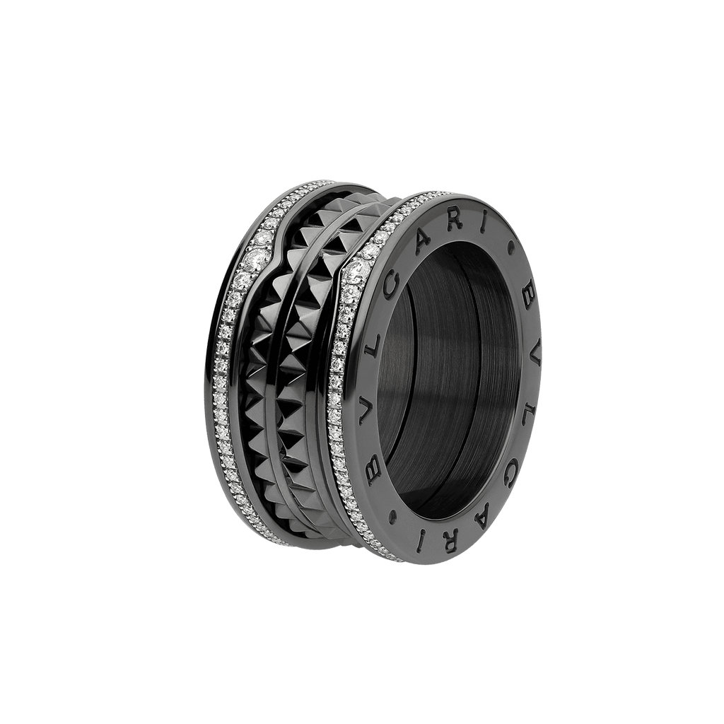 B.zero1 Black Ceramic 18K Gold Ring