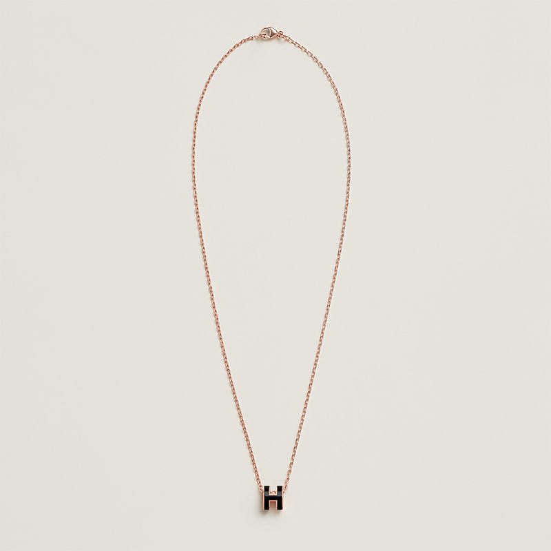 Hermes Mini Pop Black 18K Gold Necklace