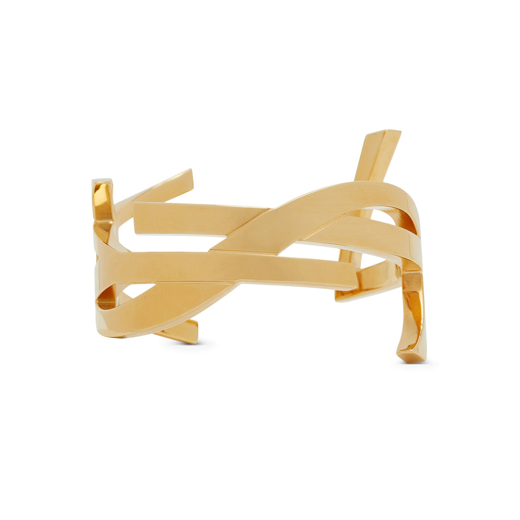 YSL Monogram Cuff 18K Gold Bracelet