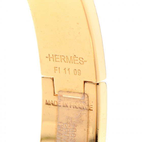 Hermes Clic Couvertures Blue 18K Gold Bracelet