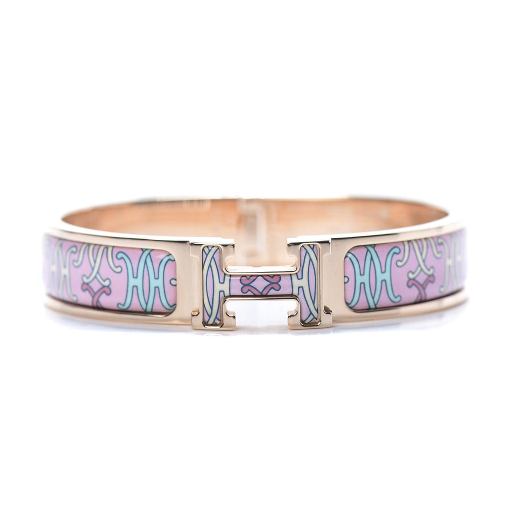 Hermes Clic H Lift Pink 18K Gold Bracelet