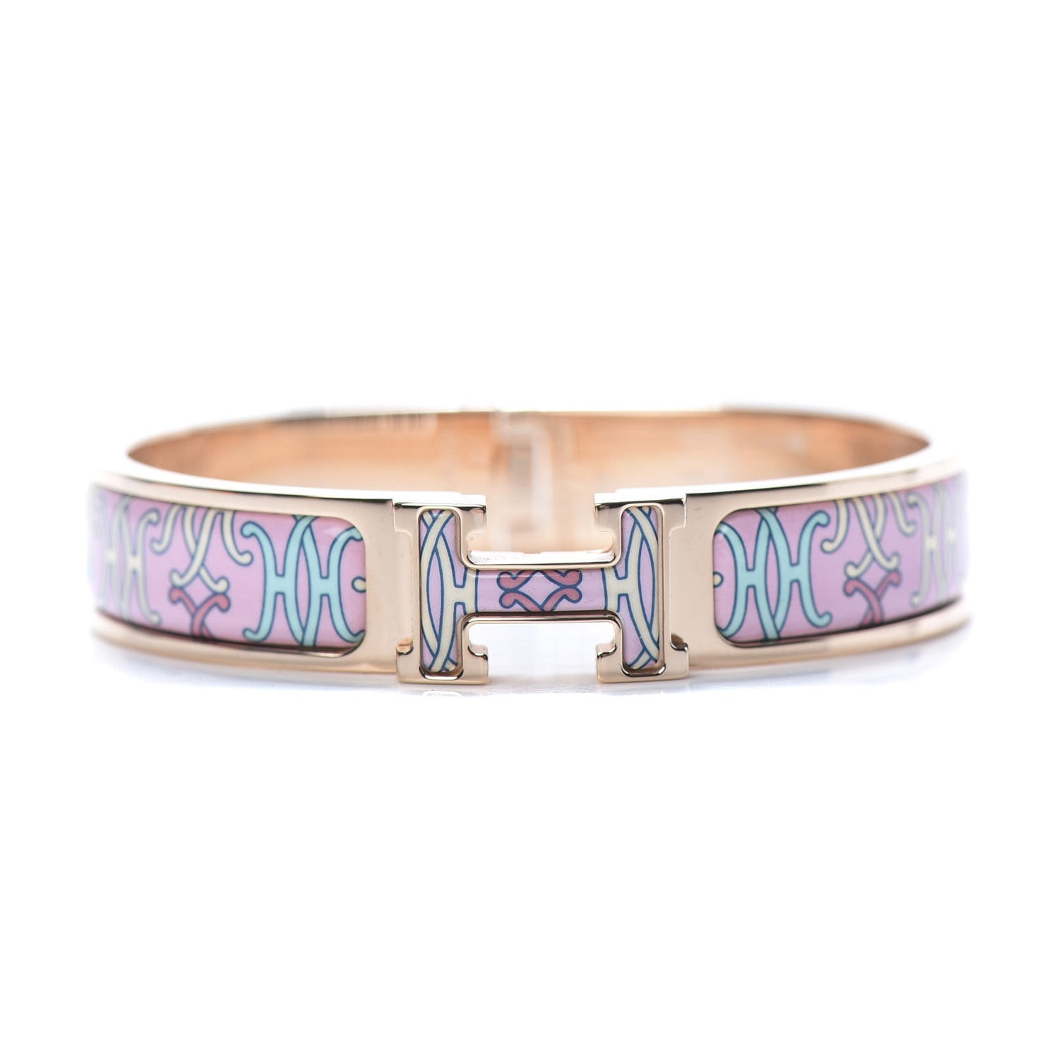 Hermes Clic H Lift Pink 18K Gold Bracelet