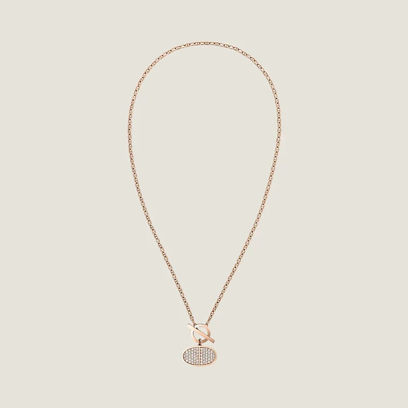 Hermes Chaine D'ancre Contour Pendant 18K Gold Necklace