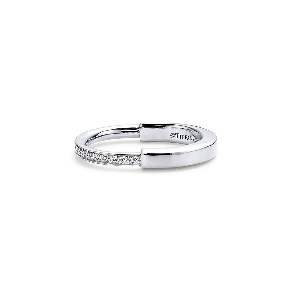 Tiffany Lock Diamonds 18K White Gold Ring