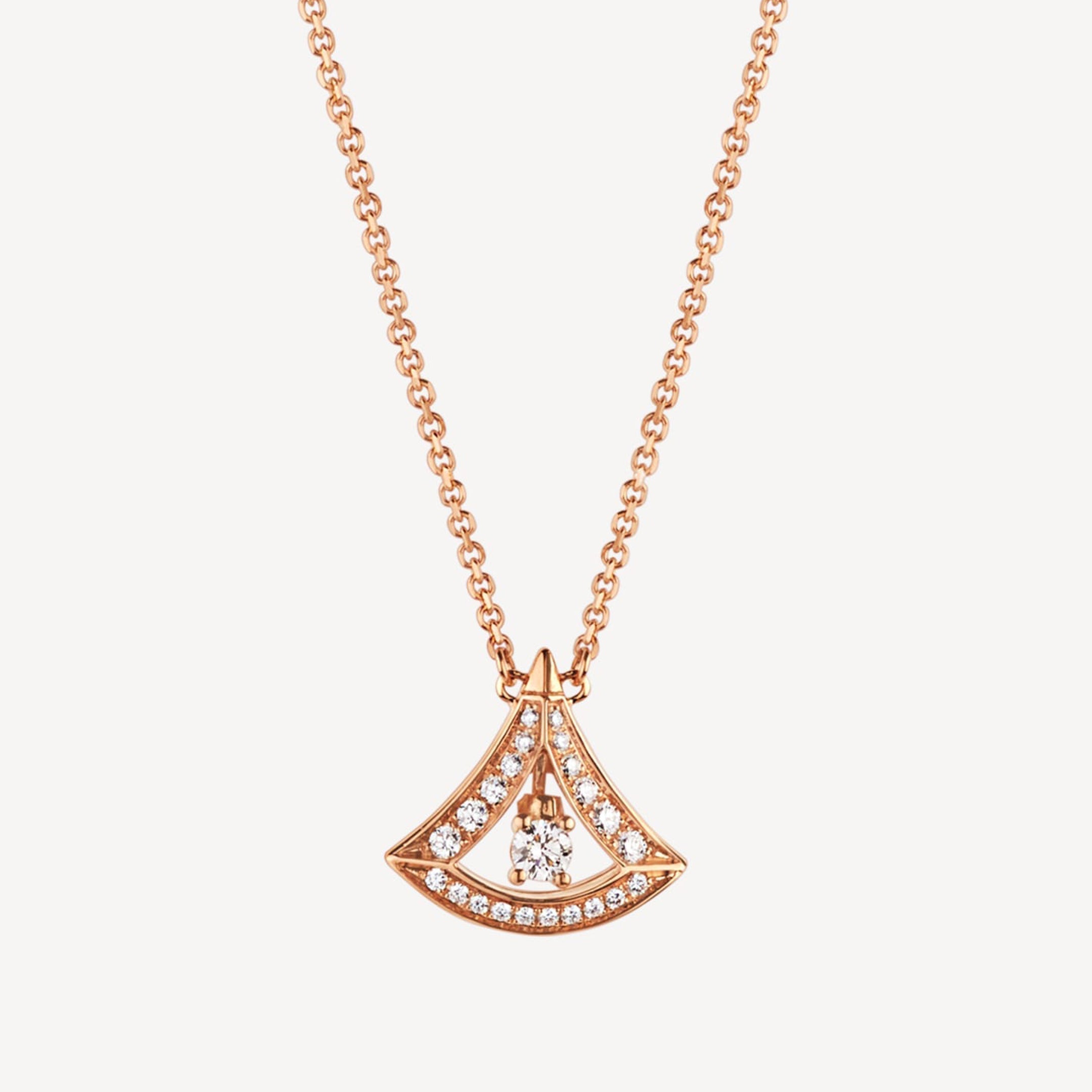 Bvlgari Dream Pave Diamond Openwork 18K Gold Necklace