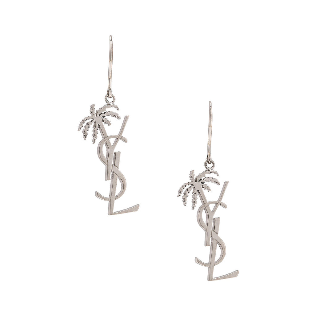 YSL Monogram Palmier Statement 18K Gold Earrings