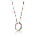Tiffany Lock Pendant Pave Diamonds 18K Gold Necklace