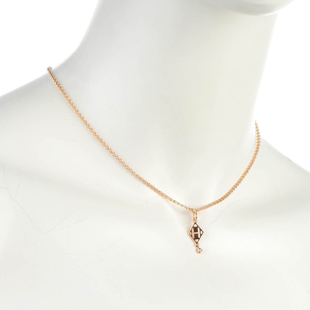Hermes Gambade Pendant 18K Gold Necklace