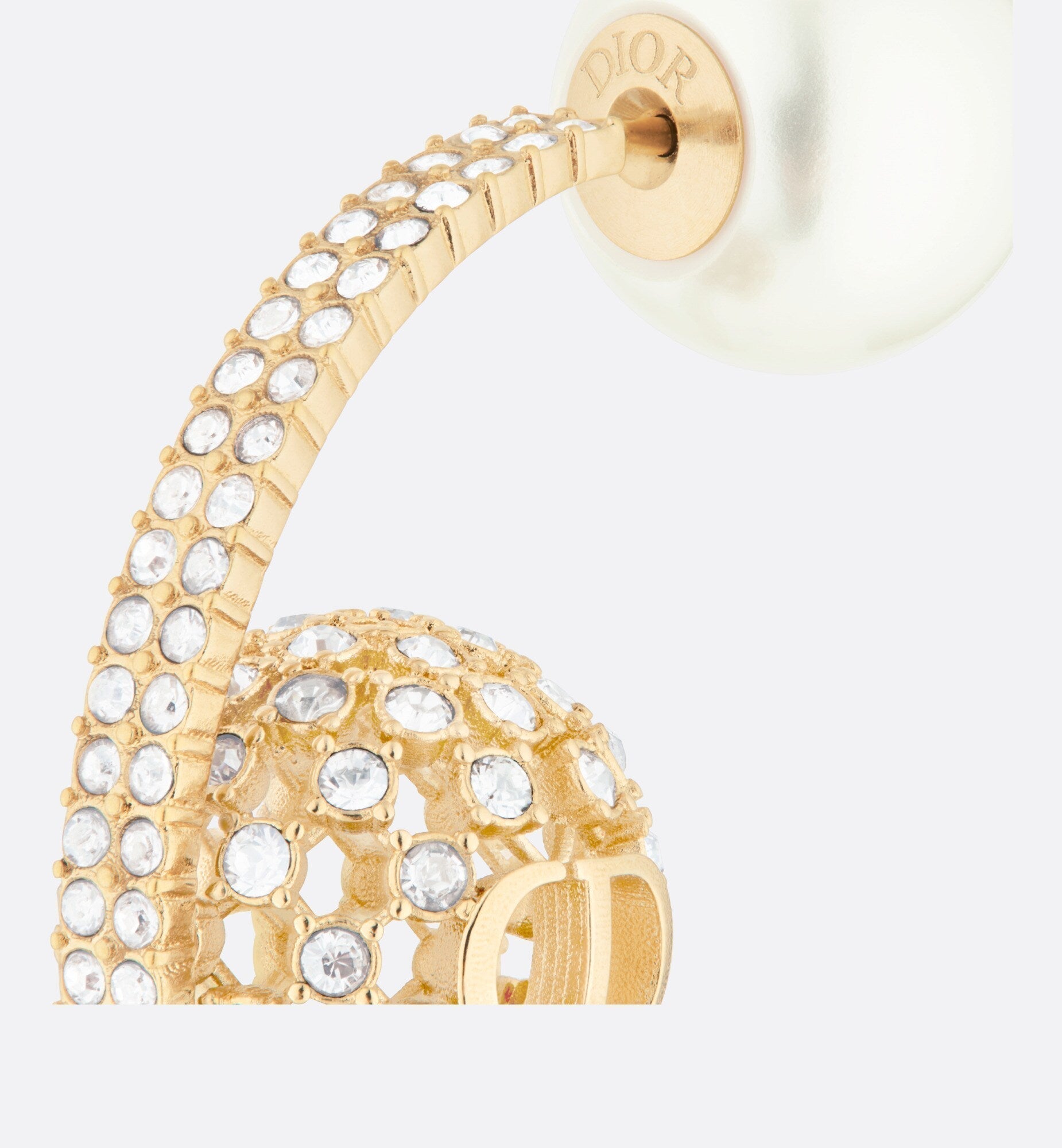 Dior Tribales White Resin Pearls 18K Gold Earrings