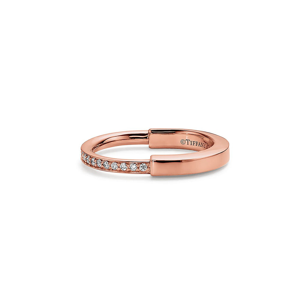 Tiffany Lock Diamonds 18K Rose Gold Ring