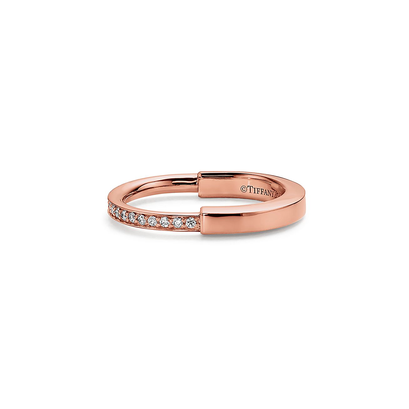Tiffany Lock Diamonds 18K Rose Gold Ring