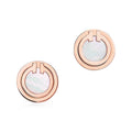 Tiffany Mother-Of-Pearl Circle 18K Gold Earrings