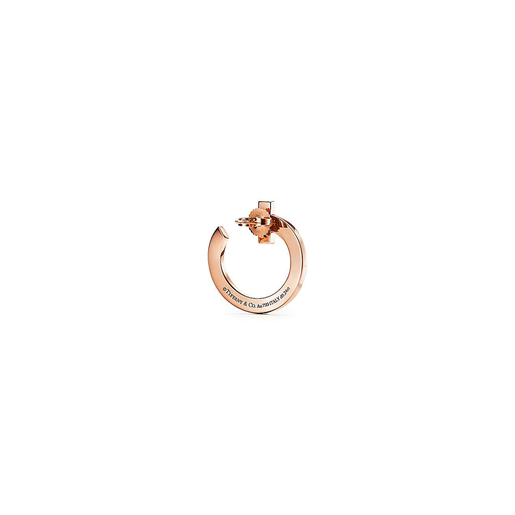Tiffany T1 Open Hoop 18K Rose Gold Earrings