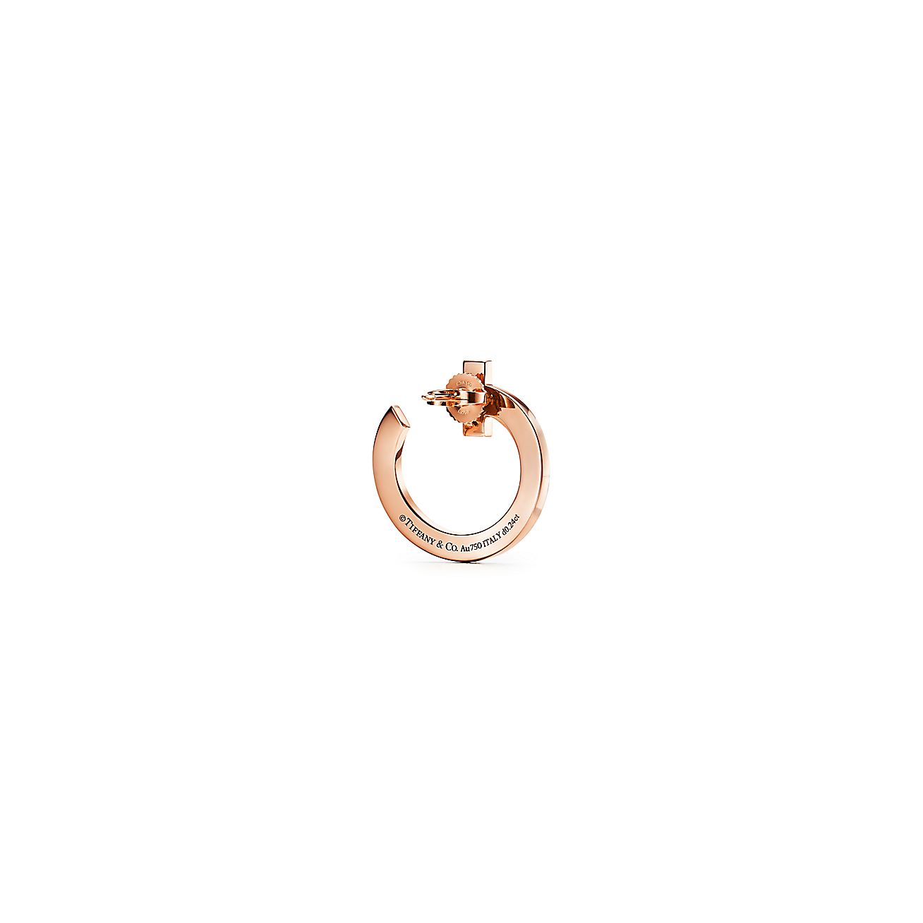 Tiffany T1 Open Hoop 18K Rose Gold Earrings