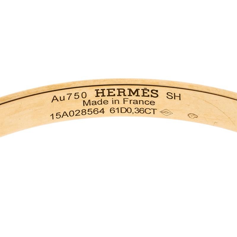 Hermes Kelly Small Model Diamond 18K Gold Bracelet