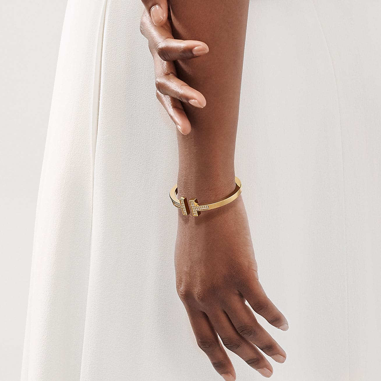 Tiffany Diamond Square 18K Gold Bracelet