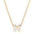 Hermes Mini Pop White 18K Gold Necklace