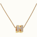 Hermes Cage D'H Grey 18K Gold Necklace