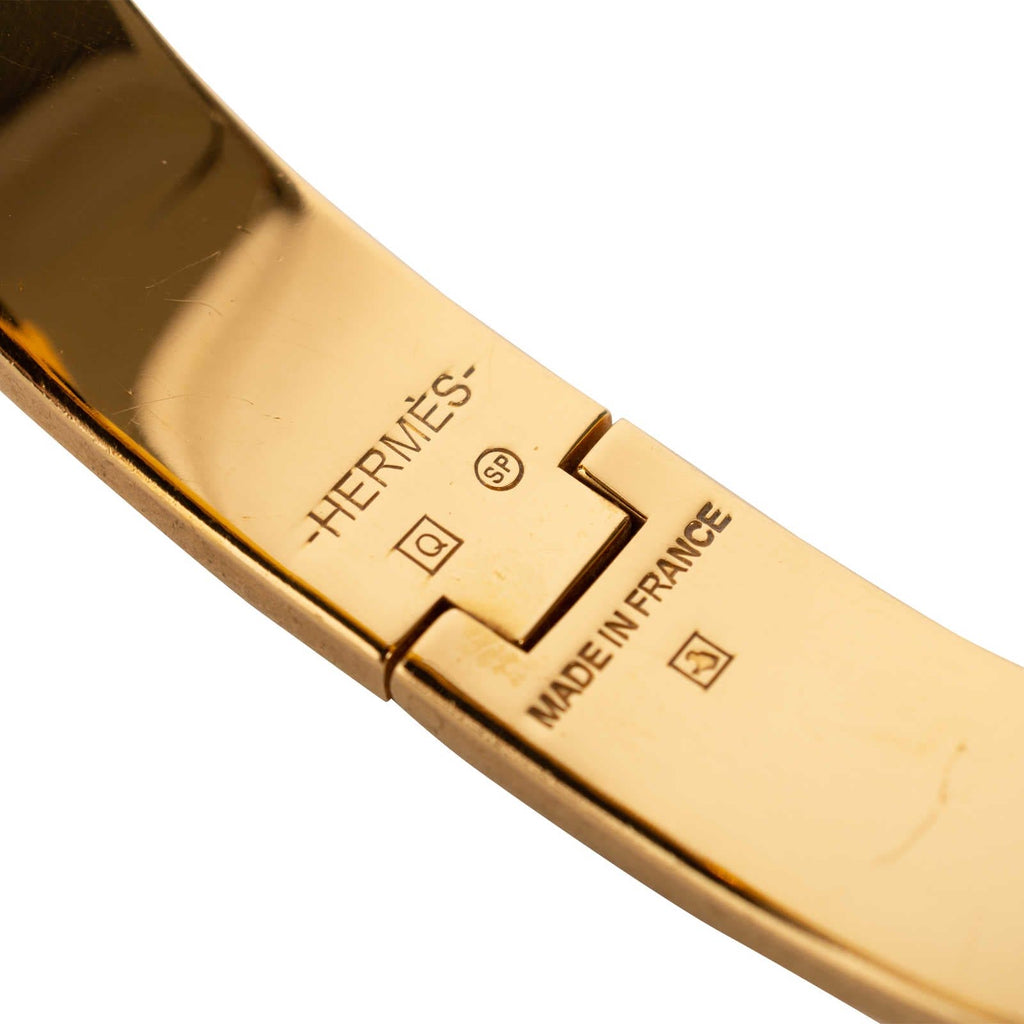 Hermes Clic White 18K Gold Bracelet
