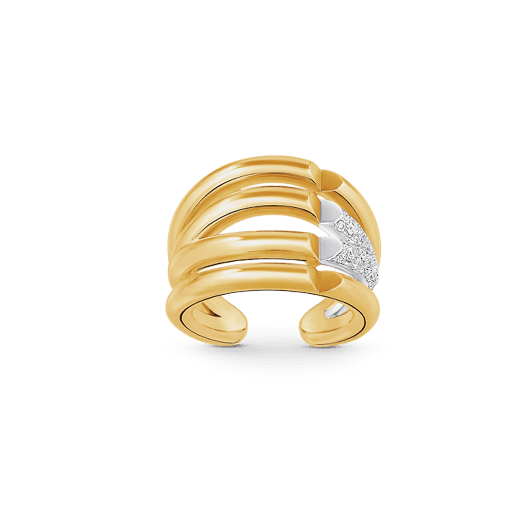 Louis Vuitton Volt Upside Down Diamonds 18K Gold Ring