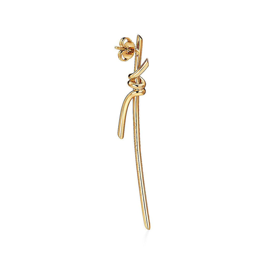 Tiffany Knot Drop Diamonds 18K Gold Earrings