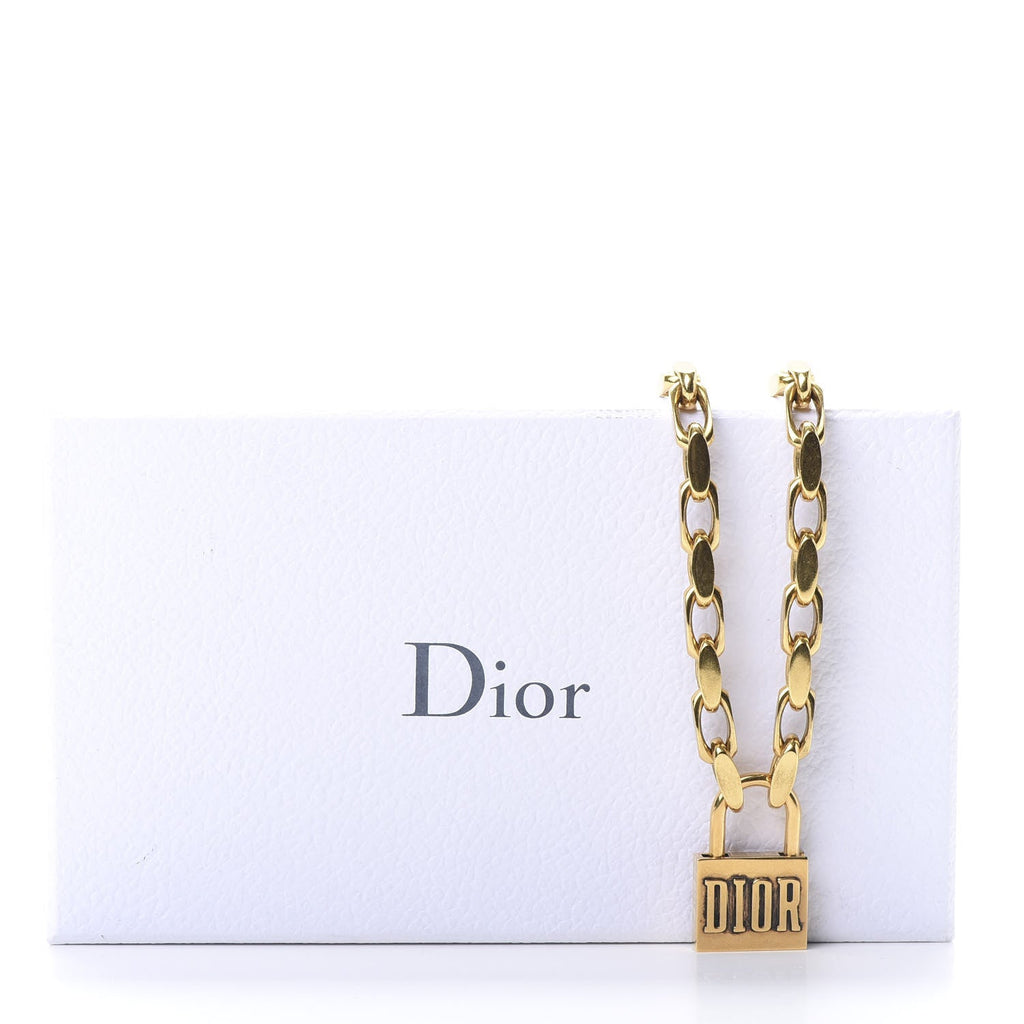 Dior Lucky Locket Choker 18K Gold Necklace