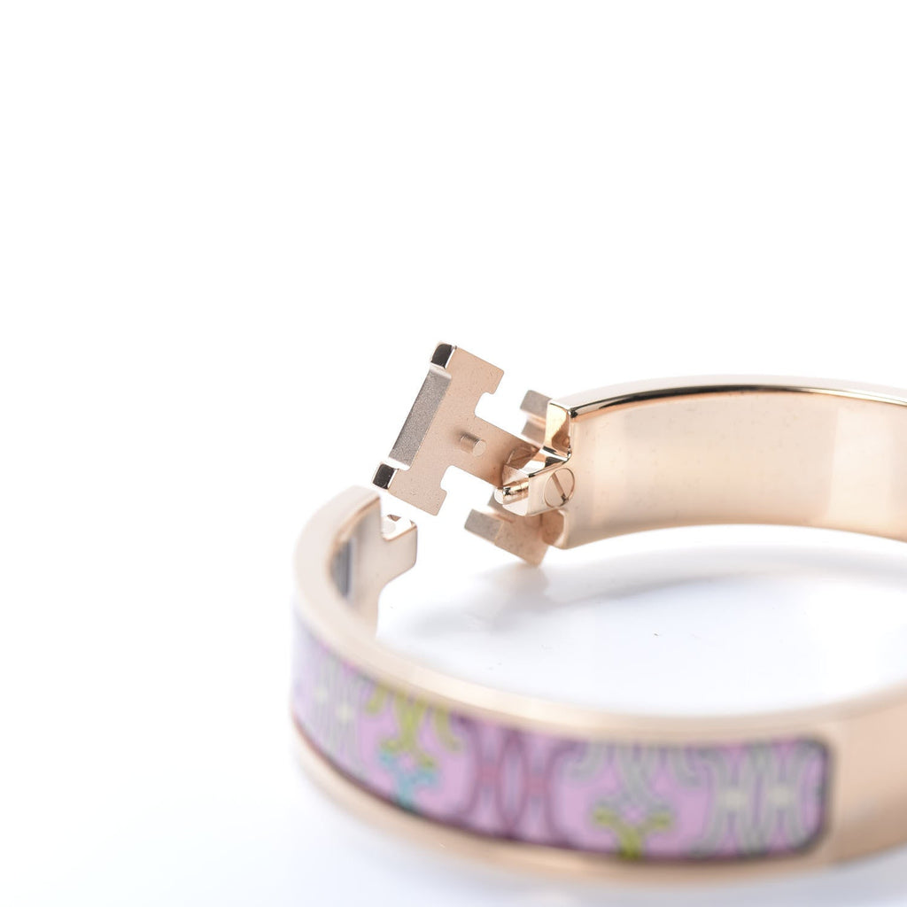 Hermes Clic H Lift Pink 18K Gold Bracelet