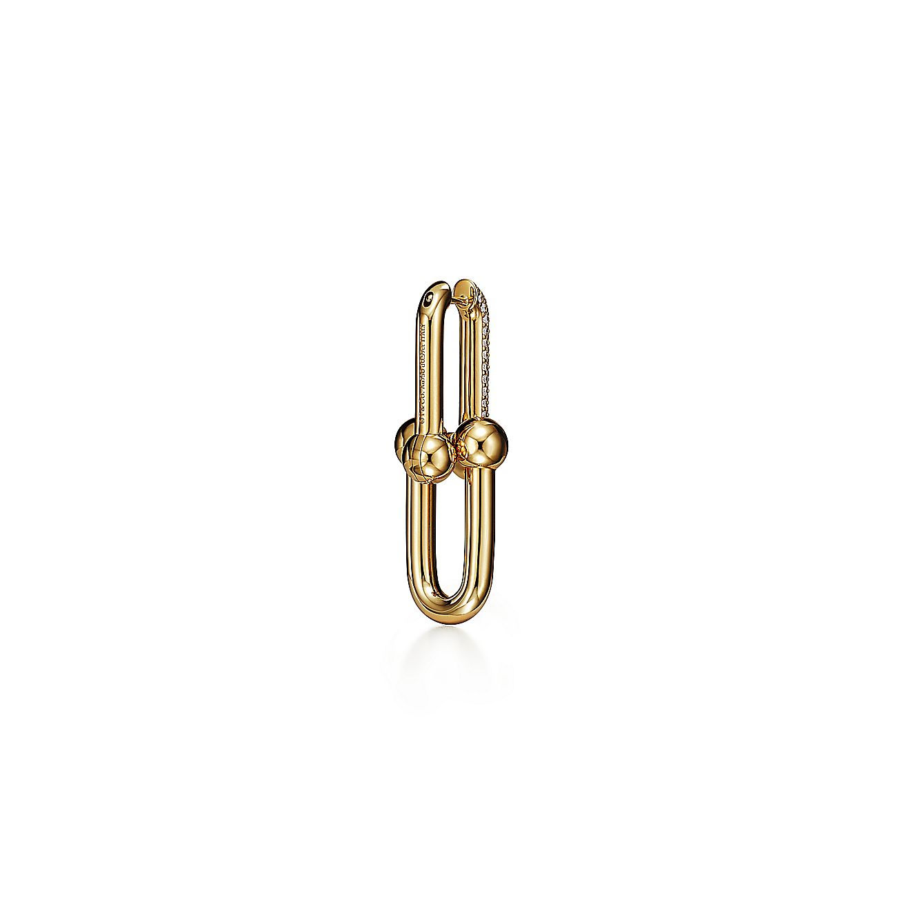 Tiffany HardWear Large Link Diamonds 18K Gold Earrings