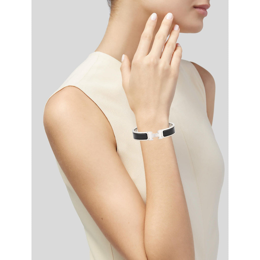 Hermes Clic Black 18K Gold Bracelet