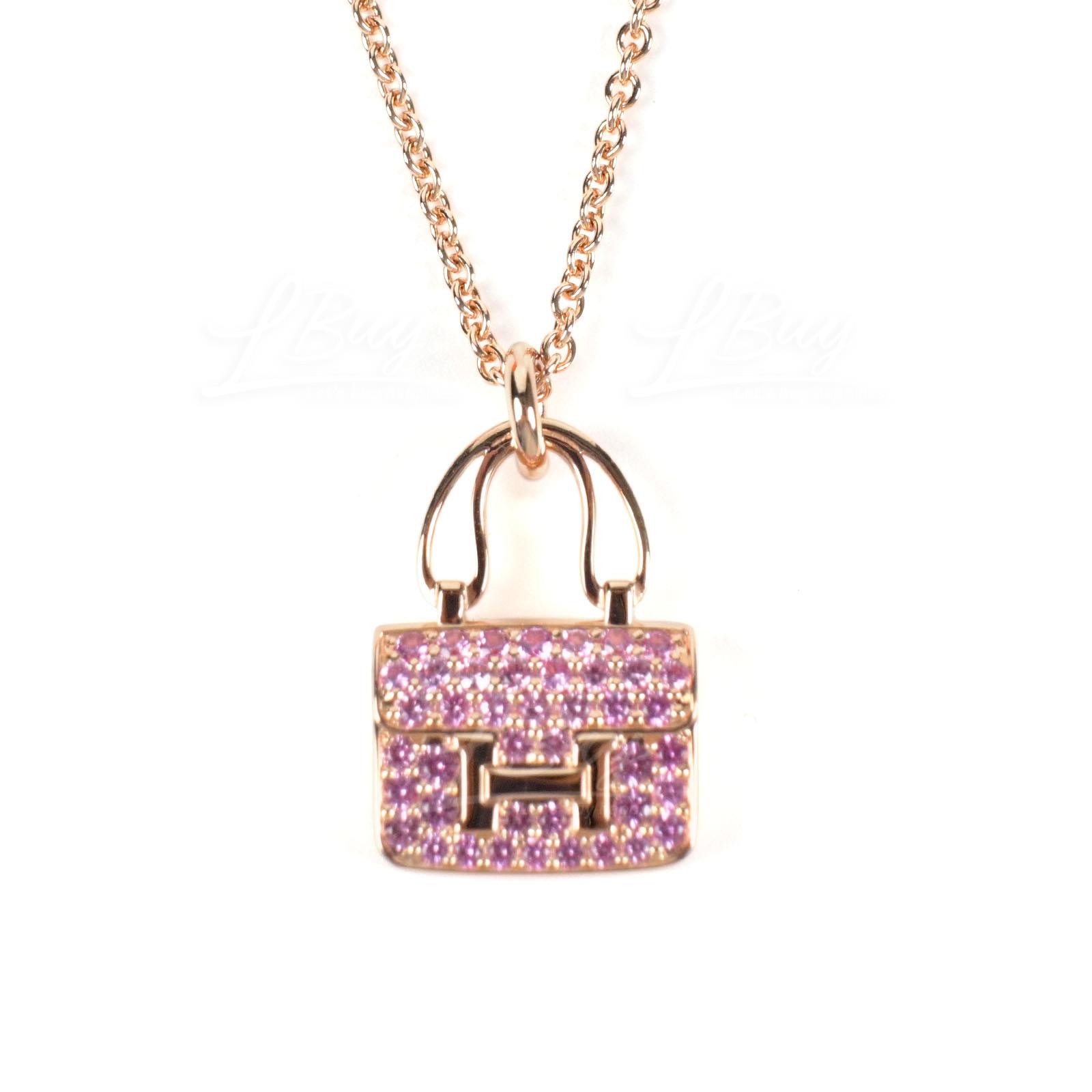 Amulettes Constance Pink Diamonds Pendant 18K Gold Necklace
