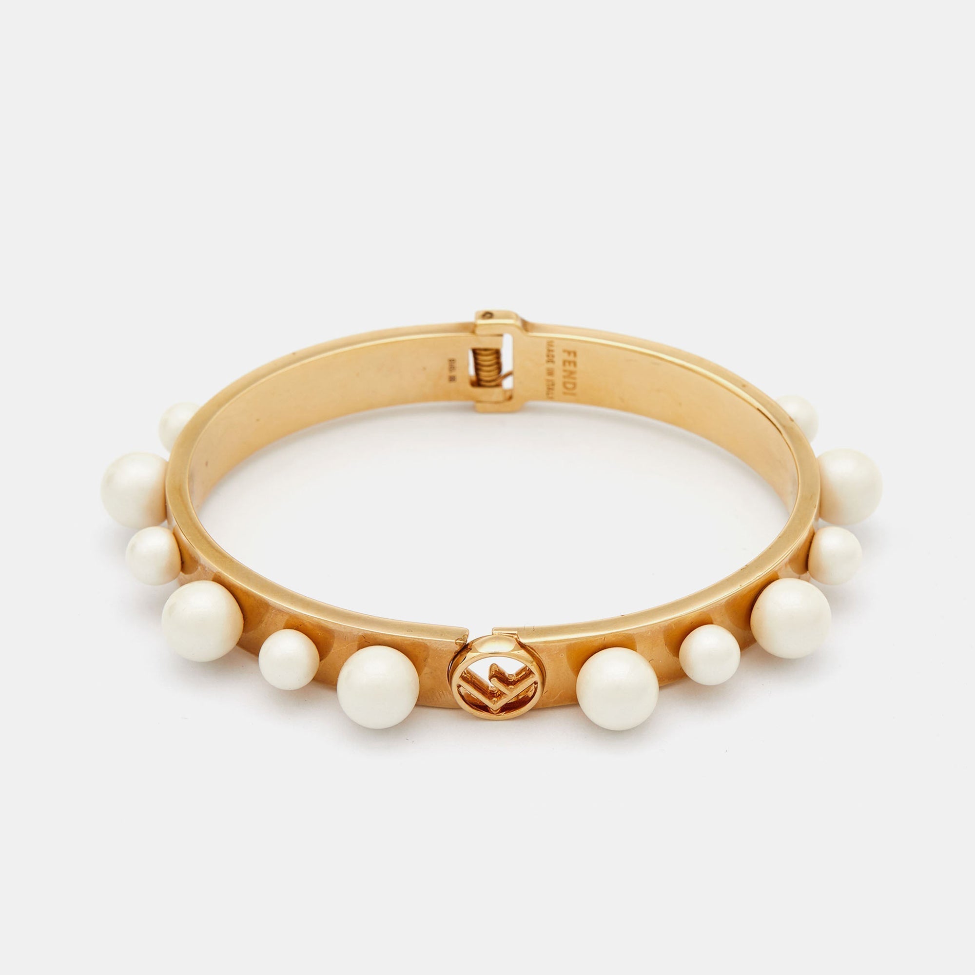 Fendi Pearls 18K Gold Bracelet