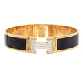 Hermes Clic Diamond 18K Gold Bracelet