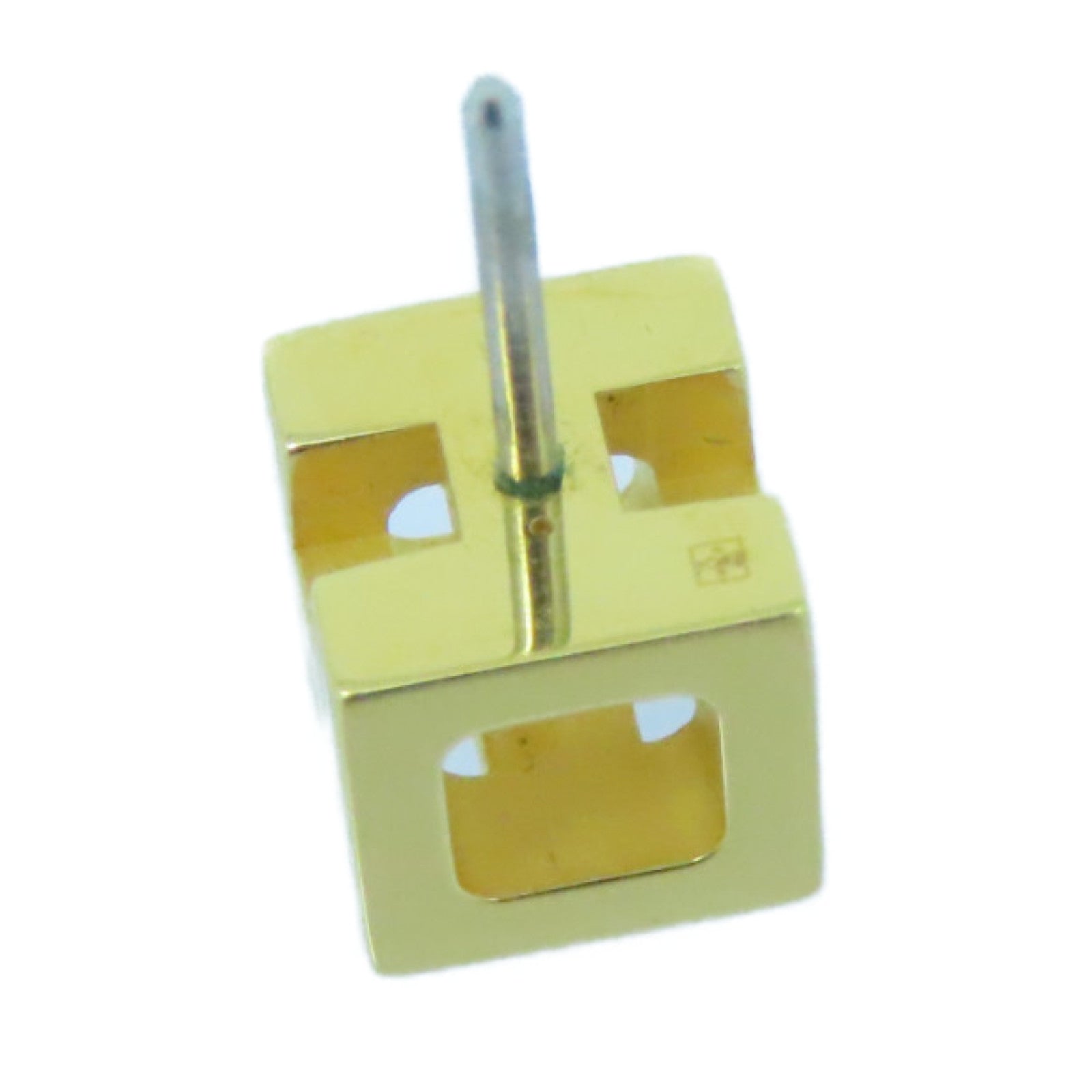 Hermes Cage D'H White 18K Gold Earrings