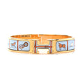 Hermes Clic Couvertures Blue 18K Gold Bracelet