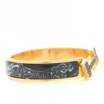 Hermes Guepards Clic Clac 18K Gold Bracelet